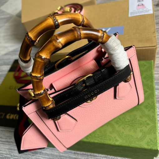 Gucci Diana Mini Tote Bag Pink Leather - Image 5