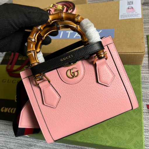 Gucci Diana Mini Tote Bag Pink Leather