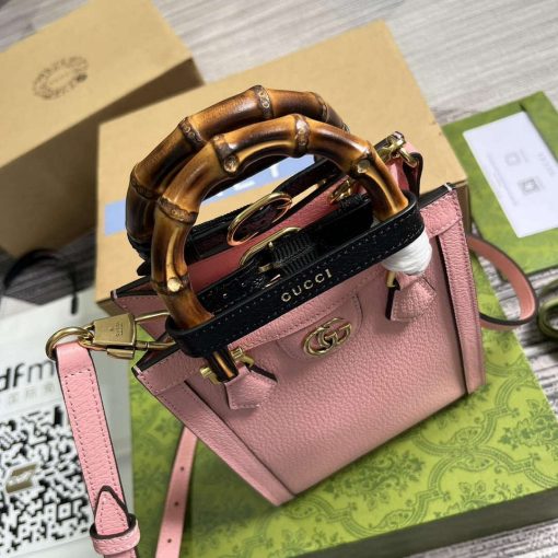 Gucci Diana Mini Tote Bag Pink Leather - Image 8