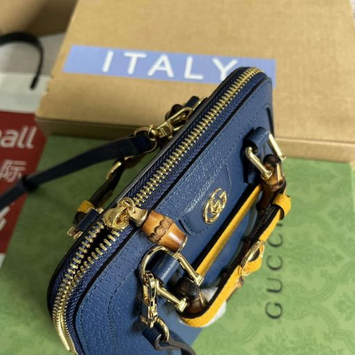 Gucci Diana Mini Tote Bag Royal Blue Leather - Image 6