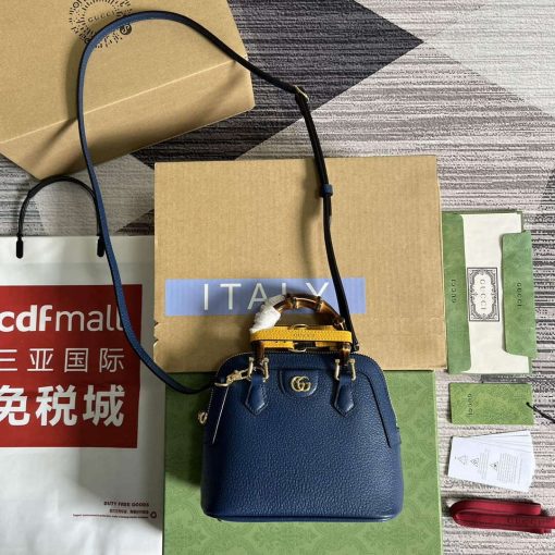 Gucci Diana Mini Tote Bag Royal Blue Leather