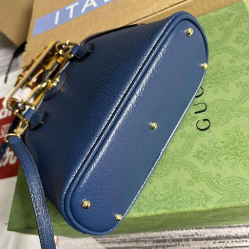 Gucci Diana Mini Tote Bag Royal Blue Leather - Image 7