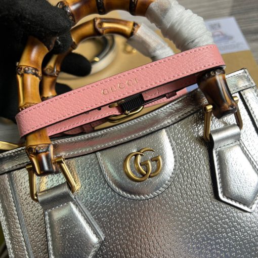 Gucci Diana Mini Tote Bag Silver - Image 5