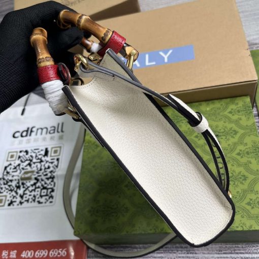Gucci Diana Mini Tote Bag White Leather - Image 3