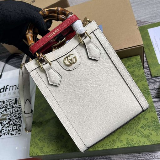 Gucci Diana Mini Tote Bag White Leather - Image 4