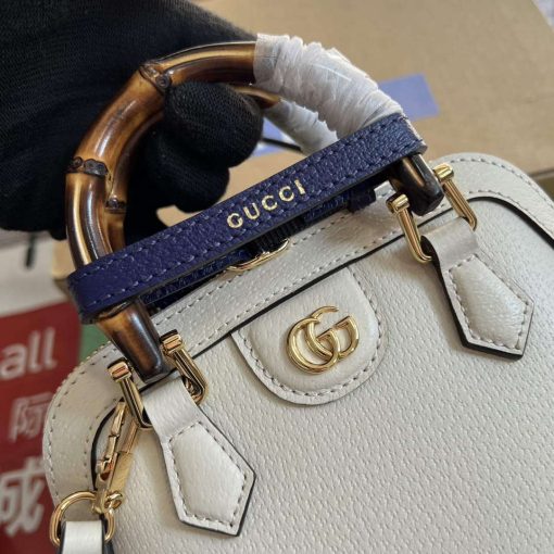 Gucci Diana Mini Tote Bag White Leather - Image 5