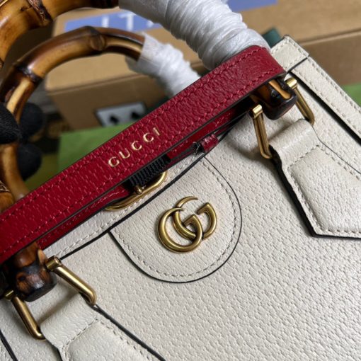 Gucci Diana Mini Tote Bag White Leather - Image 6