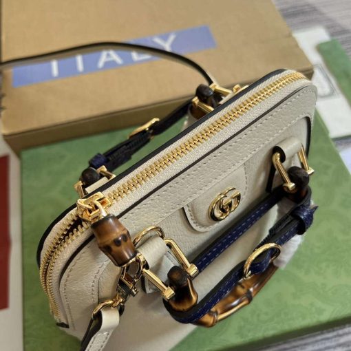 Gucci Diana Mini Tote Bag White Leather - Image 7