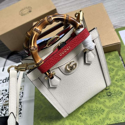 Gucci Diana Mini Tote Bag White Leather - Image 8