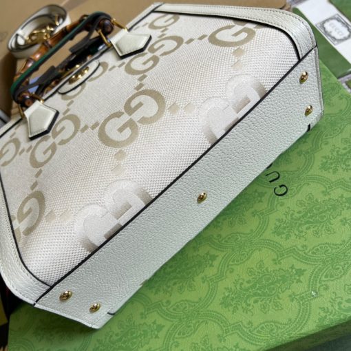 Gucci Diana Small Tote Bag GG White Leather - Image 7