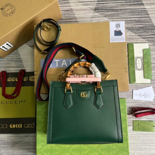 Gucci Diana Small Tote Bag Green Leather - Image 3