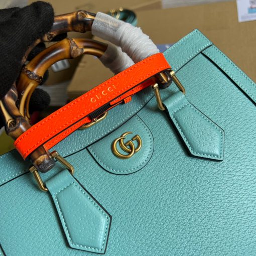 Gucci Diana Small Tote Bag Light Blue Leather - Image 5