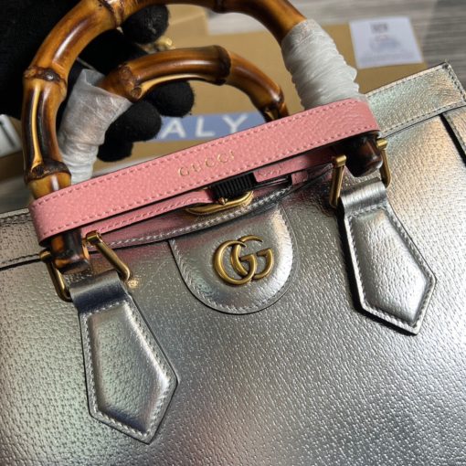 Gucci Diana Small Tote Bag Silver - Image 5