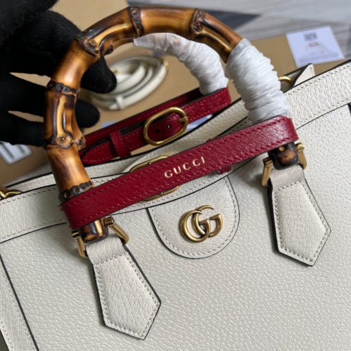 Gucci Diana Small Tote Bag White Leather - Image 5