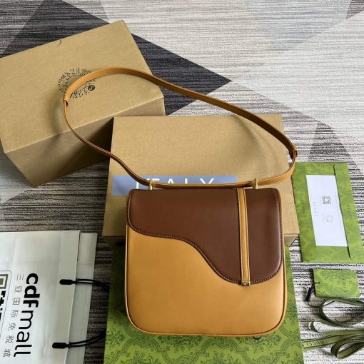 Gucci Equestrian Inspired Shoulder Bag Cuir And Brown - Image 2