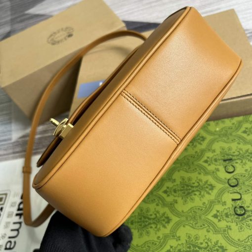 Gucci Equestrian Inspired Shoulder Bag Cuir And Brown - Image 6