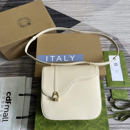 Gucci Equestrian Inspired Shoulder Bag White