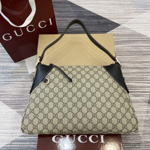 Gucci GG Emblem Medium Shoulder Bag Black