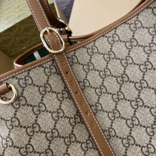 Gucci GG Emblem Medium Tote Bag Brown - Image 6