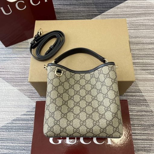 Gucci GG Emblem Mini Bucket Bag Black
