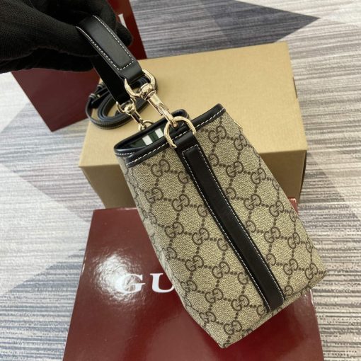 Gucci GG Emblem Mini Bucket Bag Black - Image 3