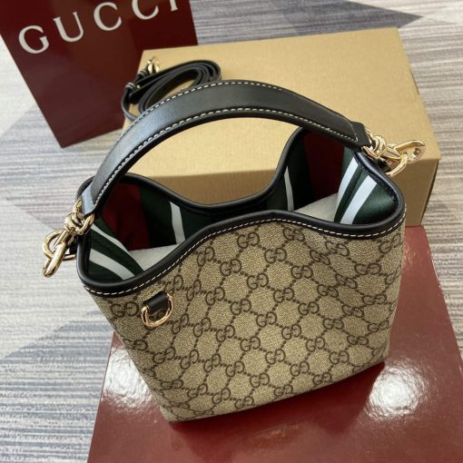 Gucci GG Emblem Mini Bucket Bag Black - Image 5