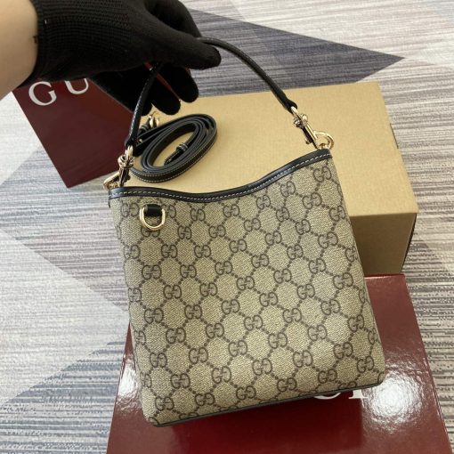 Gucci GG Emblem Mini Bucket Bag Black - Image 6