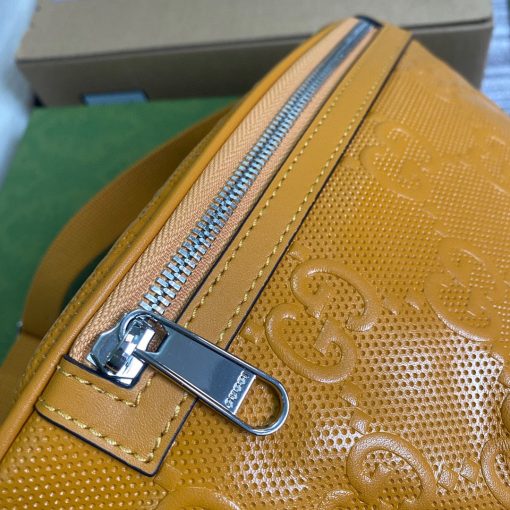 Gucci GG Embossed Belt Bag Yellow GG Embossed Leather - Image 5