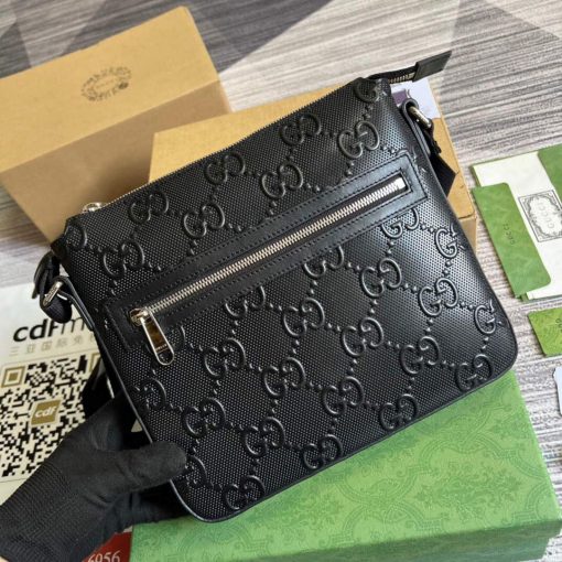 Gucci GG Embossed Small Messenger Bag Black - Image 4