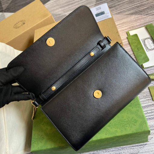 Gucci GG Large Top Handle Bag With Bamboo Black - Image 8