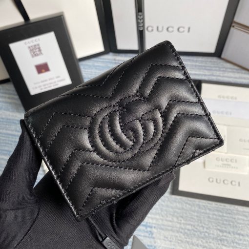 Gucci GG Marmont Card Case Wallet In Black - Image 2