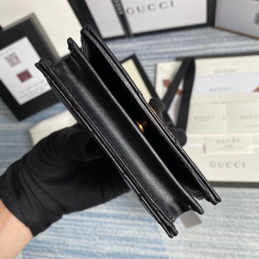 Gucci GG Marmont Card Case Wallet In Black - Image 4