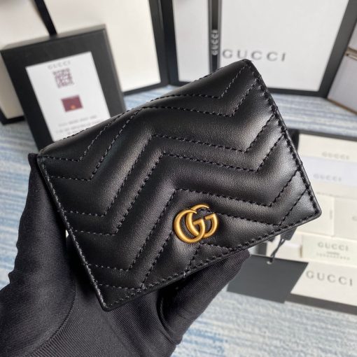 Gucci GG Marmont Card Case Wallet In Black