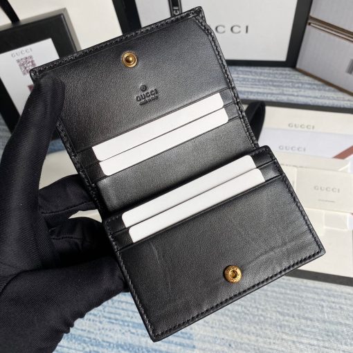 Gucci GG Marmont Card Case Wallet In Black - Image 7