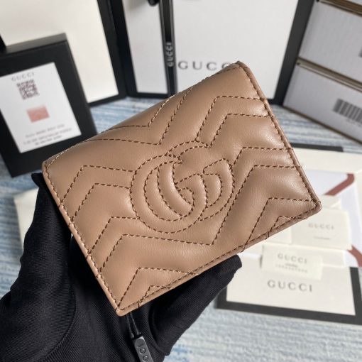 Gucci GG Marmont Card Case Wallet In Light Pink - Image 2