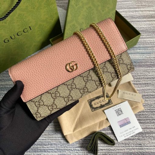 Gucci GG Marmont Chain Wallet Pink