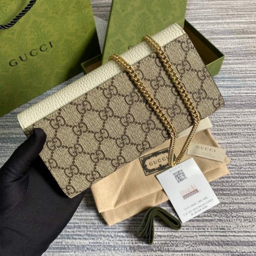 Gucci GG Marmont Chain Wallet White - Image 2