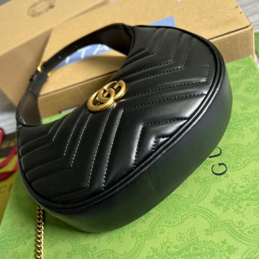 Gucci GG Marmont Half-moon-shaped Mini Bag Black - Image 5