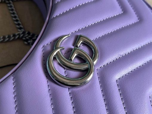 Gucci GG Marmont Half-moon-shaped Mini Bag Lilac Purple - Image 5