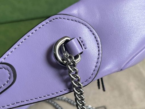 Gucci GG Marmont Half-moon-shaped Mini Bag Lilac Purple - Image 6