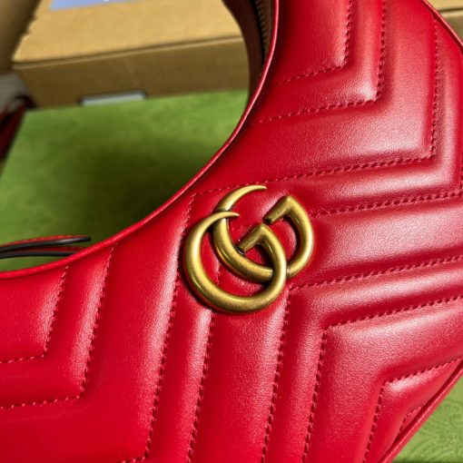 Gucci GG Marmont Half-moon-shaped Mini Bag Red - Image 6