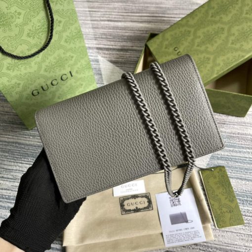 Gucci GG Marmont Leather Mini Chain Bag Dark Grey - Image 2