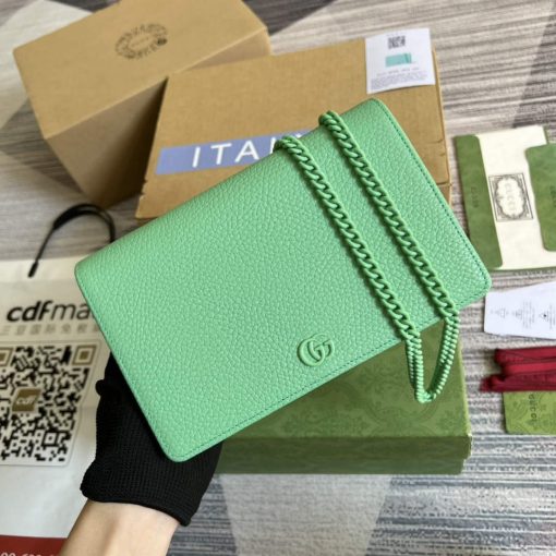 Gucci GG Marmont Leather Mini Chain Bag Green