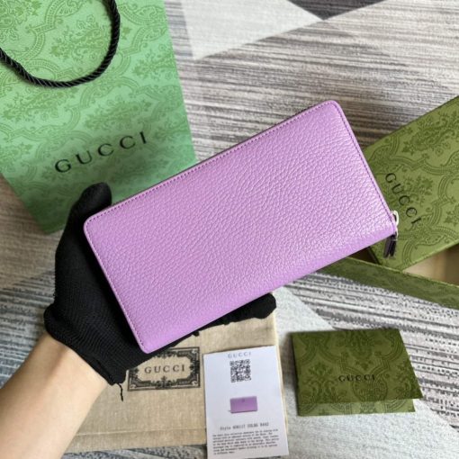 Gucci GG Marmont Leather Zip Around Wallet Light Purle - Image 2