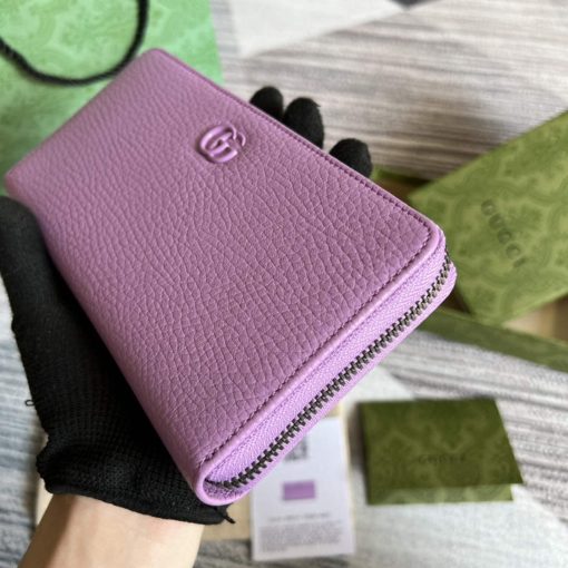 Gucci GG Marmont Leather Zip Around Wallet Light Purle - Image 5