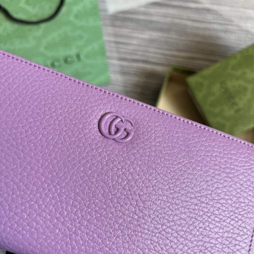 Gucci GG Marmont Leather Zip Around Wallet Light Purle - Image 7