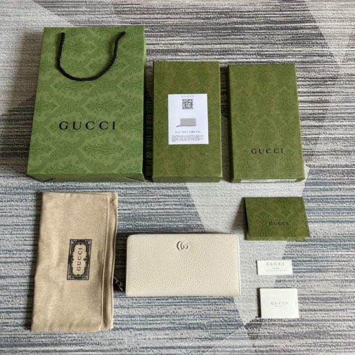 Gucci GG Marmont Leather Zip Around Wallet White - Image 9