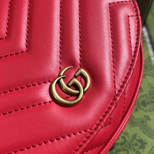 Gucci GG Marmont Matelassé Chain Mini Bag Red - Image 5