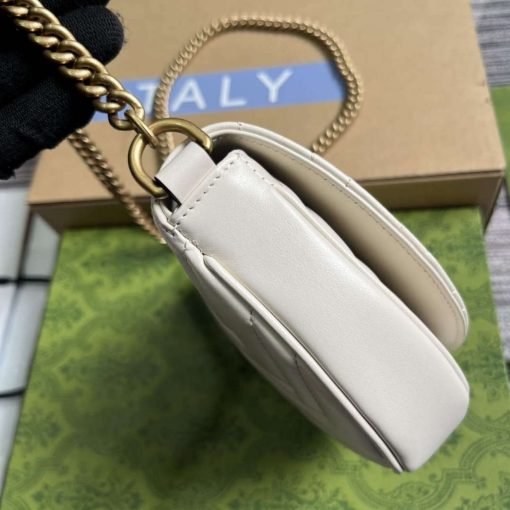 Gucci GG Marmont Matelassé Chain Mini Bag White - Image 3