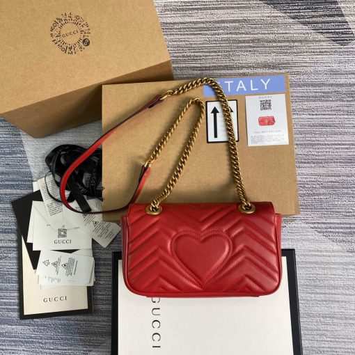 Gucci GG Marmont Matelassé Mini Bag Red - Image 2